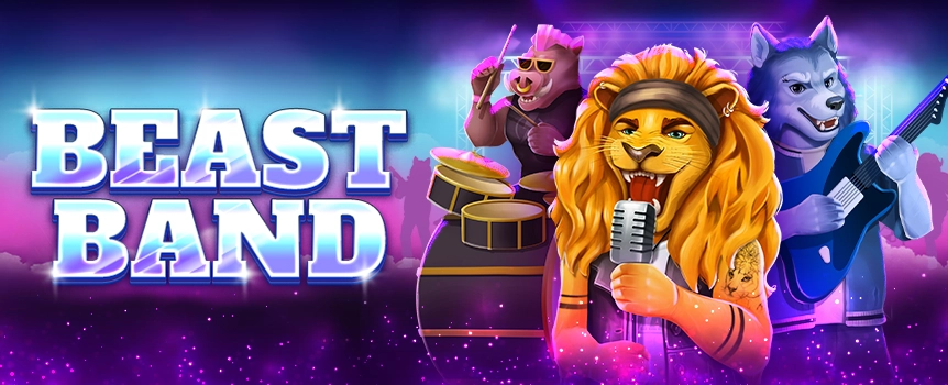 Get ready to rock when you play the spectacular Beast Band online slot! This game, based on a rock group composed of several musically talented animals, offers everything a player could ask for, from exciting gameplay to a rocking soundtrack, plus the prizes can be giant the top prize comes in at an astounding 7,500x your bet!