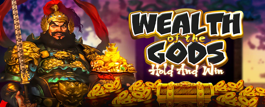 Wealth of the Gods Hold and Win  online slot is available here at Slots.lv, and this action-packed game offers a staggering maximum win of 2,000x your bet!