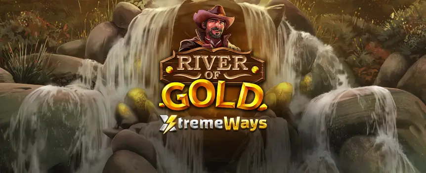 Discover giant nuggets and strike it rich in River of Gold. Play at Slots.lv and mine Mega Jackpots, Free Spins, and a generous 40,825 max win!