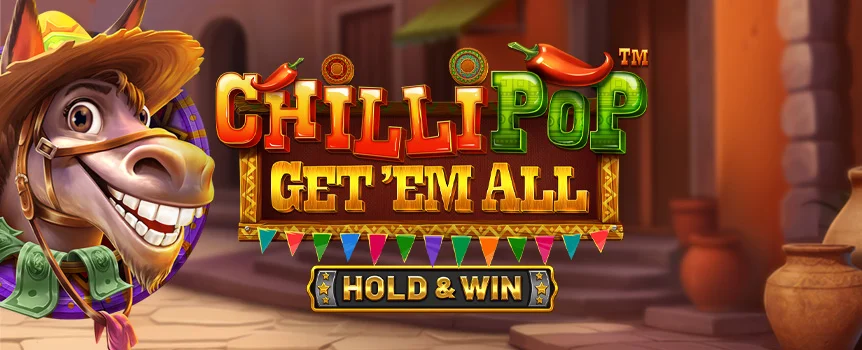 Crank up the heat with ChilliPop Get em All on Slots.lv! Enjoy cascading reels, Hold & Win, and massive Jackpots up to 5,673x!