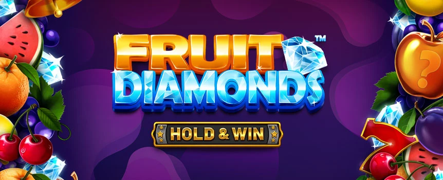 Land a full stacked of Wild symbols on the middle reel and get big prizes when you play the Fruit Diamonds online slot game at Slots.lv.