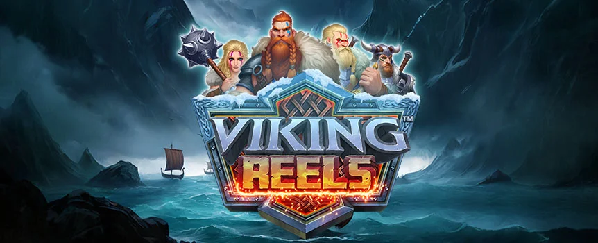 Take a journey on dark seas with pillaging Vikings when you play the Viking Reels online slot game at Slots.lv.