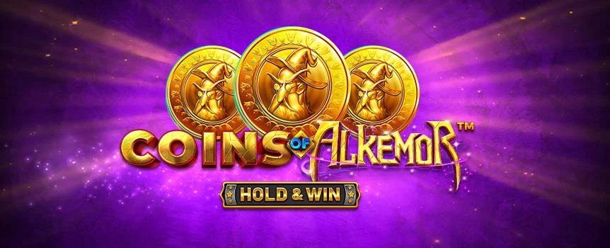 Explore Coins of Alkemor for magical slots action with its Hold & Win feature, Wilds, and Wizard Bonuses.