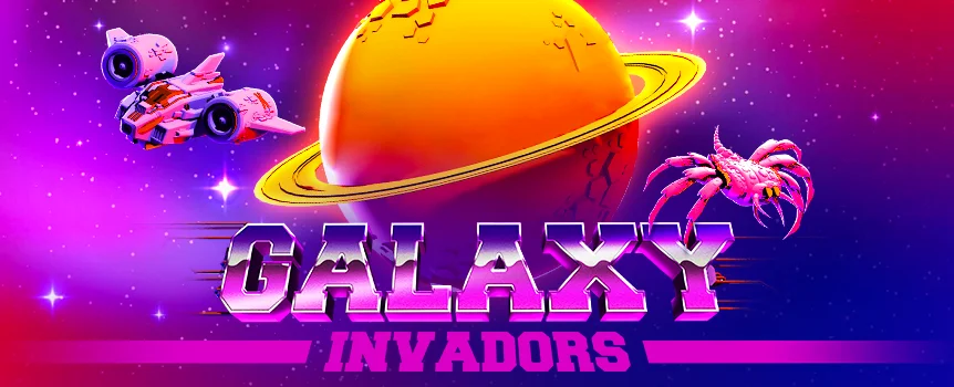 See what mysterious treasures from outer space you can win when you play the Galaxy Invadors online slot game at Slots.lv.